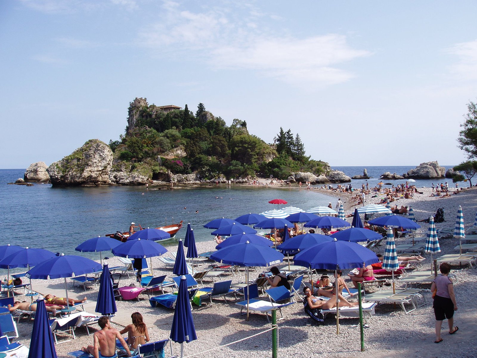 Isola Bella beach at Taormina in Sicily